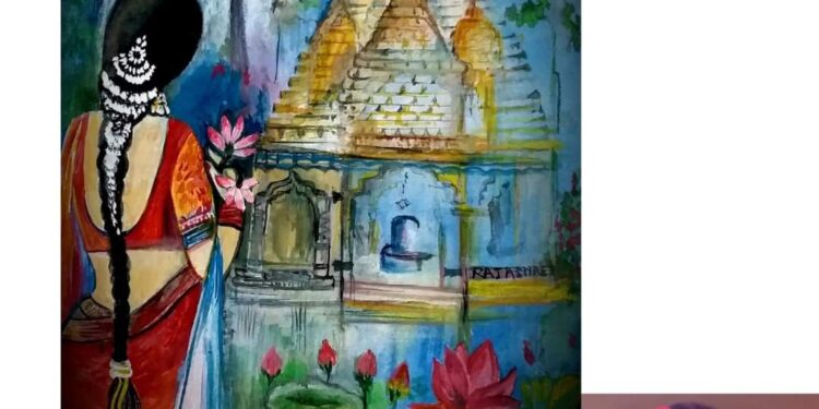 قصيدة ولوحة بقلم وريشة الشاعرة راجاشري موهاباترا /الهند A poem ( in Odia Language) and painting by Rajashree Mohapatra