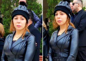 الفنانة #سوزان_نجم_الدين في جنازة #وديع ابن الفنان #جورج_وسوف