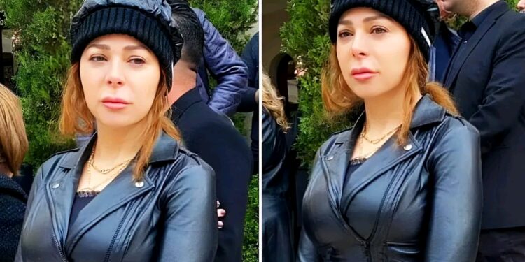 الفنانة #سوزان_نجم_الدين في جنازة #وديع ابن الفنان #جورج_وسوف