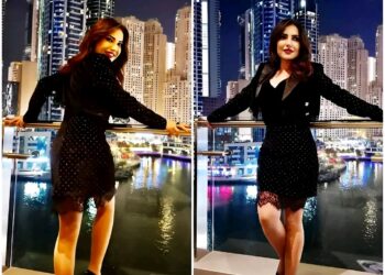 الفنانة #أمل_عرفة بأحدث إطلالة من #دبي 💞