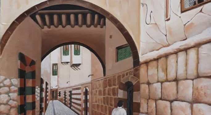 لوحة  : ريشة الفنان عطاالله  عبداللطيف تسحرك بدمشق